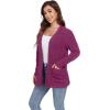 imageGRECERELLE Womens Long Sleeve Lightweight Open Front VNeck Casual Cardigan Sweaters Outerwear with Pockets 2025 S2XLHot Pink