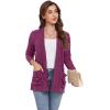 imageGRECERELLE Womens Long Sleeve Lightweight Open Front VNeck Casual Cardigan Sweaters Outerwear with Pockets 2025 S2XLHot Pink