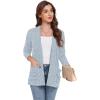 imageGRECERELLE Womens Long Sleeve Lightweight Open Front VNeck Casual Cardigan Sweaters Outerwear with Pockets 2025 S2XLLight Blue