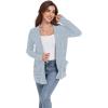 imageGRECERELLE Womens Long Sleeve Lightweight Open Front VNeck Casual Cardigan Sweaters Outerwear with Pockets 2025 S2XLLight Blue