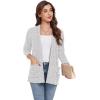 imageGRECERELLE Womens Long Sleeve Lightweight Open Front VNeck Casual Cardigan Sweaters Outerwear with Pockets 2025 S2XLLight Gray