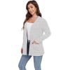 imageGRECERELLE Womens Long Sleeve Lightweight Open Front VNeck Casual Cardigan Sweaters Outerwear with Pockets 2025 S2XLLight Gray