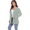 imageGRECERELLE Womens Long Sleeve Lightweight Open Front VNeck Casual Cardigan Sweaters Outerwear with Pockets 2025 S2XLLight Green