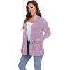 imageGRECERELLE Womens Long Sleeve Lightweight Open Front VNeck Casual Cardigan Sweaters Outerwear with Pockets 2025 S2XLLight Purple