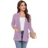 imageGRECERELLE Womens Long Sleeve Lightweight Open Front VNeck Casual Cardigan Sweaters Outerwear with Pockets 2025 S2XLLight Purple