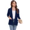 imageGRECERELLE Womens Long Sleeve Lightweight Open Front VNeck Casual Cardigan Sweaters Outerwear with Pockets 2025 S2XLNavy Blue