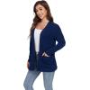 imageGRECERELLE Womens Long Sleeve Lightweight Open Front VNeck Casual Cardigan Sweaters Outerwear with Pockets 2025 S2XLNavy Blue