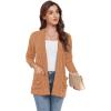 imageGRECERELLE Womens Long Sleeve Lightweight Open Front VNeck Casual Cardigan Sweaters Outerwear with Pockets 2025 S2XLOrange