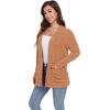 imageGRECERELLE Womens Long Sleeve Lightweight Open Front VNeck Casual Cardigan Sweaters Outerwear with Pockets 2025 S2XLOrange