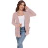 imageGRECERELLE Womens Long Sleeve Lightweight Open Front VNeck Casual Cardigan Sweaters Outerwear with Pockets 2025 S2XLPink Gray
