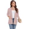 imageGRECERELLE Womens Long Sleeve Lightweight Open Front VNeck Casual Cardigan Sweaters Outerwear with Pockets 2025 S2XLPink Gray