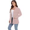 imageGRECERELLE Womens Long Sleeve Lightweight Open Front VNeck Casual Cardigan Sweaters Outerwear with Pockets 2025 S2XLPink Gray