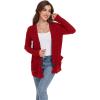 imageGRECERELLE Womens Long Sleeve Lightweight Open Front VNeck Casual Cardigan Sweaters Outerwear with Pockets 2025 S2XLRed