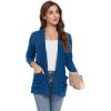 imageGRECERELLE Womens Long Sleeve Lightweight Open Front VNeck Casual Cardigan Sweaters Outerwear with Pockets 2025 S2XLRoyal Blue