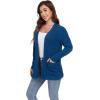 imageGRECERELLE Womens Long Sleeve Lightweight Open Front VNeck Casual Cardigan Sweaters Outerwear with Pockets 2025 S2XLRoyal Blue