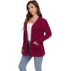 imageGRECERELLE Womens Long Sleeve Lightweight Open Front VNeck Casual Cardigan Sweaters Outerwear with Pockets 2025 S2XLWine Red