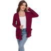 imageGRECERELLE Womens Long Sleeve Lightweight Open Front VNeck Casual Cardigan Sweaters Outerwear with Pockets 2025 S2XLWine Red