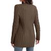 imageGRECERELLE Womens Long Sleeve Loose Knit Cable Open Front Button Down Cardigan Sweater Outerwear Coat with Pockets02dark Khaki
