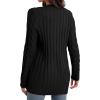 imageGRECERELLE Womens Long Sleeve Loose Knit Cable Open Front Button Down Cardigan Sweater Outerwear Coat with Pockets03black