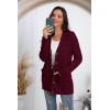 imageGRECERELLE Womens Long Sleeve Loose Knit Cable Open Front Button Down Cardigan Sweater Outerwear Coat with Pockets06wine Red