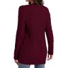 imageGRECERELLE Womens Long Sleeve Loose Knit Cable Open Front Button Down Cardigan Sweater Outerwear Coat with Pockets06wine Red
