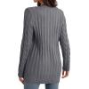 imageGRECERELLE Womens Long Sleeve Loose Knit Cable Open Front Button Down Cardigan Sweater Outerwear Coat with Pockets07dark Gray