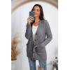 imageGRECERELLE Womens Long Sleeve Loose Knit Cable Open Front Button Down Cardigan Sweater Outerwear Coat with Pockets07dark Gray