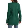 imageGRECERELLE Womens Long Sleeve Loose Knit Cable Open Front Button Down Cardigan Sweater Outerwear Coat with Pockets08dark Green