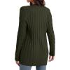 imageGRECERELLE Womens Long Sleeve Loose Knit Cable Open Front Button Down Cardigan Sweater Outerwear Coat with Pockets09army Green