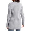 imageGRECERELLE Womens Long Sleeve Loose Knit Cable Open Front Button Down Cardigan Sweater Outerwear Coat with Pockets11gray