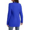 imageGRECERELLE Womens Long Sleeve Loose Knit Cable Open Front Button Down Cardigan Sweater Outerwear Coat with Pockets12royal Blue