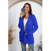 imageGRECERELLE Womens Long Sleeve Loose Knit Cable Open Front Button Down Cardigan Sweater Outerwear Coat with Pockets12royal Blue