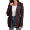 imageGRECERELLE Womens Long Sleeve Loose Knit Cable Open Front Button Down Cardigan Sweater Outerwear Coat with Pockets24coffee