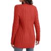 imageGRECERELLE Womens Long Sleeve Loose Knit Cable Open Front Button Down Cardigan Sweater Outerwear Coat with Pockets26pumpkin