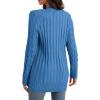 imageGRECERELLE Womens Long Sleeve Loose Knit Cable Open Front Button Down Cardigan Sweater Outerwear Coat with PocketsBlue