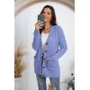 imageGRECERELLE Womens Long Sleeve Loose Knit Cable Open Front Button Down Cardigan Sweater Outerwear Coat with PocketsLight Blue
