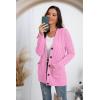 imageGRECERELLE Womens Long Sleeve Loose Knit Cable Open Front Button Down Cardigan Sweater Outerwear Coat with PocketsPink