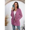 imageGRECERELLE Womens Long Sleeve Loose Knit Cable Open Front Button Down Cardigan Sweater Outerwear Coat with PocketsRed Gray