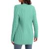 imageGRECERELLE Womens Long Sleeve Loose Knit Cable Open Front Button Down Cardigan Sweater Outerwear Coat with PocketsTender Green