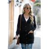 imageGRECERELLE Womens Long Sleeve Open Front Cardigan Button Down Ribbed Lightweight Knit Outerwear with Pocket01 Black