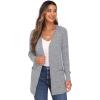 imageGRECERELLE Womens Long Sleeve Open Front Cardigan Button Down Ribbed Lightweight Knit Outerwear with Pocket04 Gary