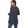 imageGRECERELLE Womens Long Sleeve Open Front Cardigan Button Down Ribbed Lightweight Knit Outerwear with Pocket06 Navy Blue