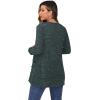 imageGRECERELLE Womens Long Sleeve Open Front Cardigan Button Down Ribbed Lightweight Knit Outerwear with Pocket07 Dark Green