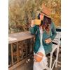 imageGRECERELLE Womens Long Sleeve Open Front Cardigan Button Down Ribbed Lightweight Knit Outerwear with Pocket07 Dark Green