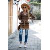 imageGRECERELLE Womens Long Sleeve Open Front Cardigan Button Down Ribbed Lightweight Knit Outerwear with PocketAround Flower Brown