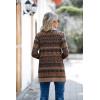 imageGRECERELLE Womens Long Sleeve Open Front Cardigan Button Down Ribbed Lightweight Knit Outerwear with PocketAround Flower Brown