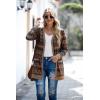 imageGRECERELLE Womens Long Sleeve Open Front Cardigan Button Down Ribbed Lightweight Knit Outerwear with PocketAround Flower Brown