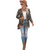 imageGRECERELLE Womens Long Sleeve Open Front Cardigan Button Down Ribbed Lightweight Knit Outerwear with PocketAster Green