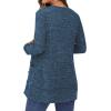 imageGRECERELLE Womens Long Sleeve Open Front Cardigan Button Down Ribbed Lightweight Knit Outerwear with PocketBlue