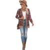 imageGRECERELLE Womens Long Sleeve Open Front Cardigan Button Down Ribbed Lightweight Knit Outerwear with PocketBrown Pink Flower